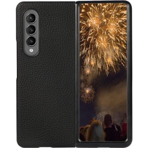 Genuine Leather Lichee Pattern 2021.8 New Case For Samsung Galaxy Z Fold 3 Case For Galaxy Z Fold3 5G Case
