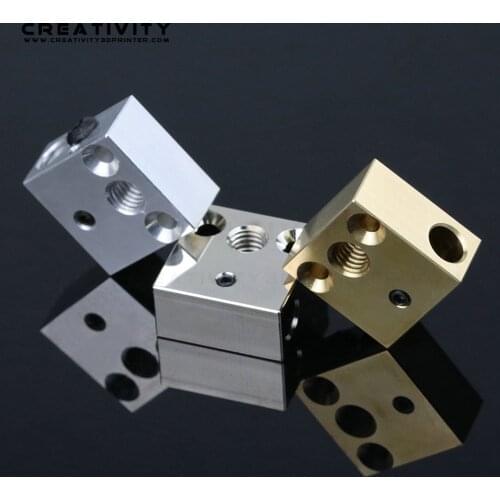 CR10 Heater Block High Quality Plated Copper MK8 Silicone Sock For 3D Printer Heated Hotend Ender3 CR10 Micro Swiss NozzleJ-head