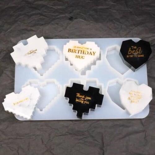 DIY Digital Heart Crystal Epoxy Resin Mold for DIY Making Finding Accessories Jewelry Silicone Molds for Soap