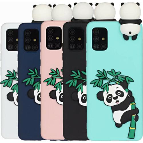For Samsung A10 A20 A30 A40 A50 A60 A70 A01 A11 A21 A31 A41 A51 A71 5G 3D Cute Cartoon Panda Soft Phone Case Back Cover Shell