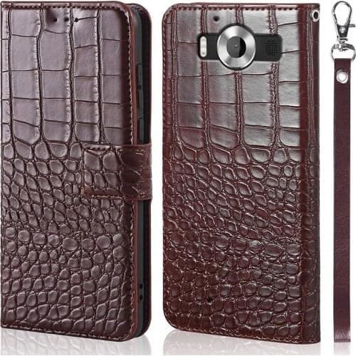 DOREXLON for Microsoft Nokia Lumia 950 Soft Silicone TPU Crocodile texture leather Case for Nokia Lumia 950 magnet clasp case
