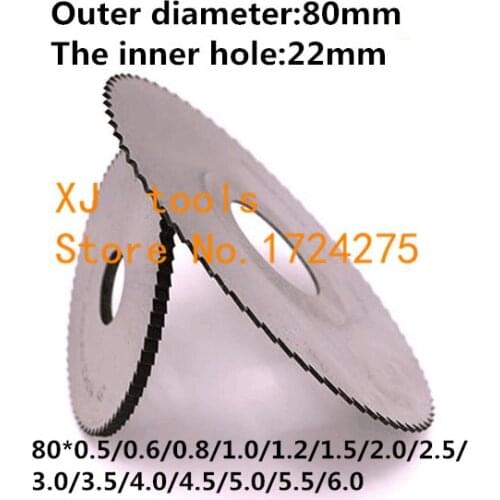 1PCS HSS milling cutter 80*0.5/0.6/0.8/1.0/1.2/1.5/2.0/2.5/3.0/4.0/5.0,Slotting cutter,saw blade milling cutter,milling pin tool