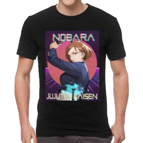 Mens Nobara Kugisaki Jujutsu Kaisen Anime T-Shirt Funny Japan Manga Tshirt Short Sleeve Unique T Shirt Homme Cotton Tee Merch