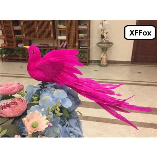 Creative real life hot pink bird model foam&feather simulation wings long tail bird gift about 35cm xf2568