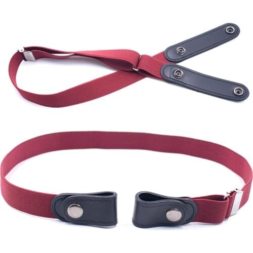 Lazy Buckle Free Adjustable Belt Elastic Waist Belt Stretchy Cinch Belts Invisible for Jeans Pant WHShopping