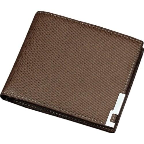 Hengsheng Driving License MENS Wallet Short Wallet Cross Pattern Three Fold Leather Wallet