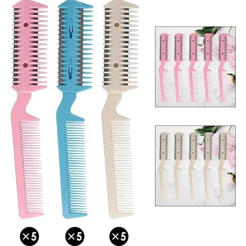 Set of 5 Razor Comb Hair Cutter Comb Cutting Scissors Double Edge Razor Hair Thinning Comb Slim Haircuts Cutting Tool