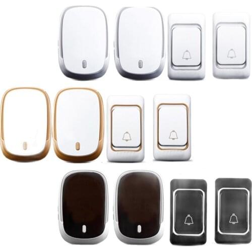 Different colors RING 2 emiter 2receivers wireless door bell set by 110-220V doorbell Waterproof 300M door chime door ring