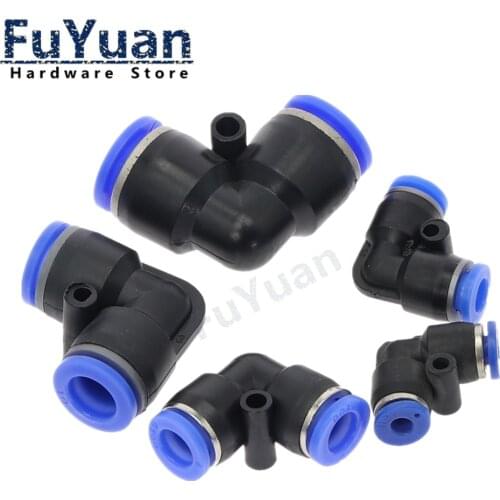 Pneumatic Elbow Union Connector 4mm 6mm 8mm 10mm 12mm 14mm 16mm OD Hose Tube Pipe Slip Lock Plastic Gas Quick Fitting L Shape