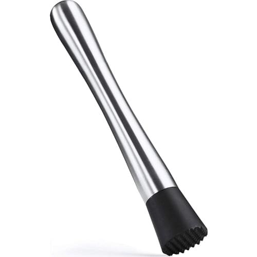 BalleenShiny 8 Inch Stainless Steel Professional Bar Stirring Rod Fruit Crusher Muddler For Cocktails And Other Beverages