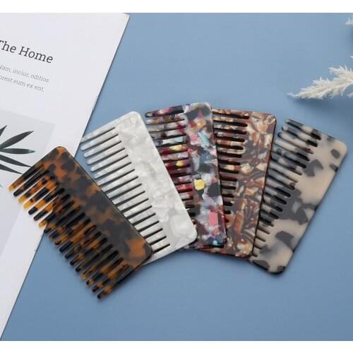 New Colorful Acetate Hair Combs Hairdressing Wide Tooth Comb Detangling Comb Hair Brush Women Girls Hair Styling Tool
