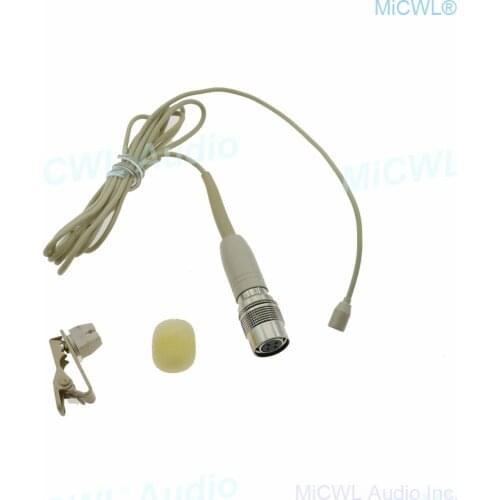 Hidden Mini Tie Clip Lapel Lavalier Microphone For Audio Technica Wireless BeltPack Transmitter Hirose 4Pin plug