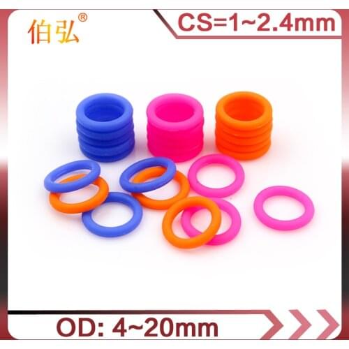 10PCS / bag multicolor Silicon rubber O-ring Silicone/VMQ thickness CS1/1.5/1.9/2.4mm O Ring Seal Rubber Gasket Rings Washer