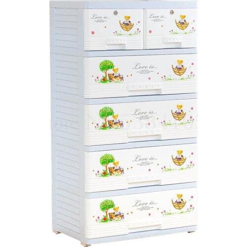 Thickened Pp Large 60/65 Plastic Drawer Receiving Cabinet, Storage Box, Baby Clothes And Childrens Wardrobe