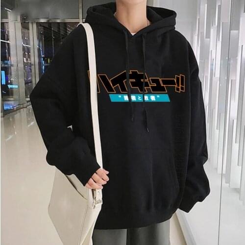 Japanese Anime Volleyball Junior Hoodies Harajuku Hooded Tops Haikyuu Men Pullovers Daily Casual Hoodies Women Hoodies