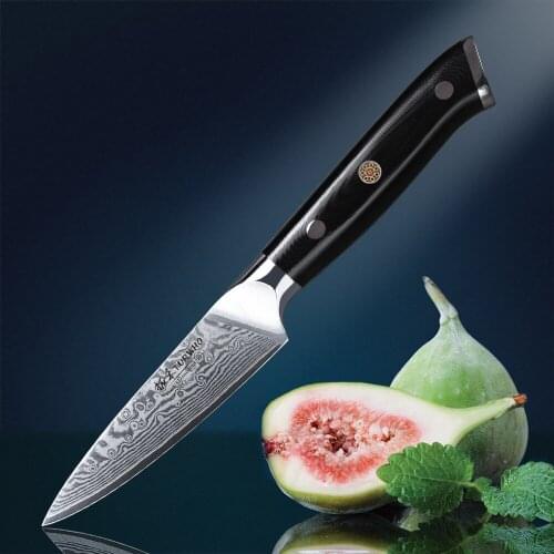 TURWHO 3.5 inch Paring Knife Stainless Steel Japanese 67 layer Damascus Kitchen Knife Sharp Blade Pro Fruit Peeling Knife