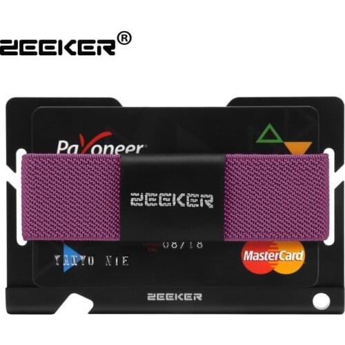 ZEEKER Smart Wallet Front Pocket Card Holder With Color Elastic Band