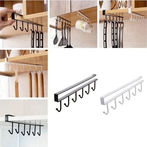 Iron Hanging Hooks Kitchen Cabinet Tissue Storage Rack Cupboard Cup Cooker Towel Storage Holder Dish Hanger Shelf Bathroom