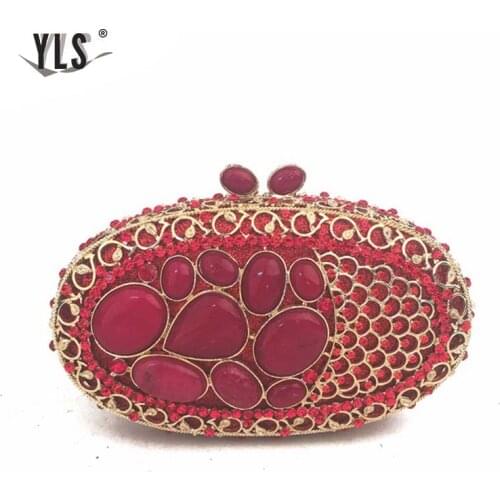 Ladies Delicate Turquosie Gem Evening Clutch Purse Designer Evening Clutches Women Messenger Bag Hand Purse YLS-J10