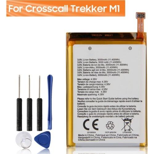 100% Original Replacement Battery For Crosscall Trekker M1 Authentic Rechargable Battery With Free Tools 3000mAh