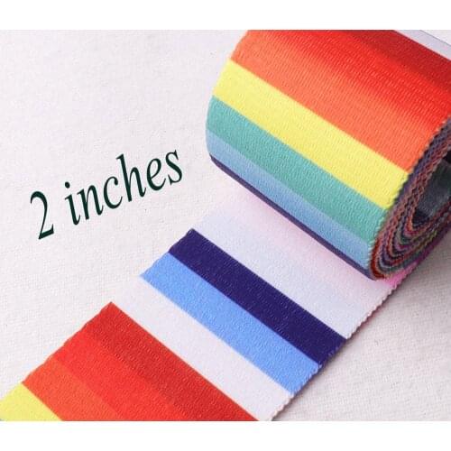 2" Multicolored Webbing Bag Strap,Stripe Soft Smooth Webbing,bag purse Handbag Dog Collar leash supplies,Bag Belt By the yard