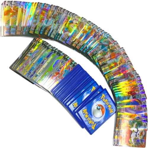 20pcs Pokemon French Version GX EX MEGA V MAX Battle Game Cards Cartoon Anime Figures Collection Flash Card Toys for Boys Gifts