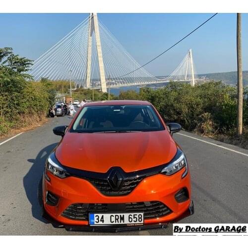 For Renault Clio 5 Front Bumper Attachment 2019 2020 Brabus Desing Front Lip Diffuser Car Auto Accessory Car-styling Black 3 Pcs