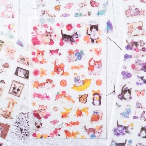 6 Sheets/pack Playful Cats Paper Sticker Diy Diary Decoration Sticker For Dairy Album Scrapbooking School Office Supply