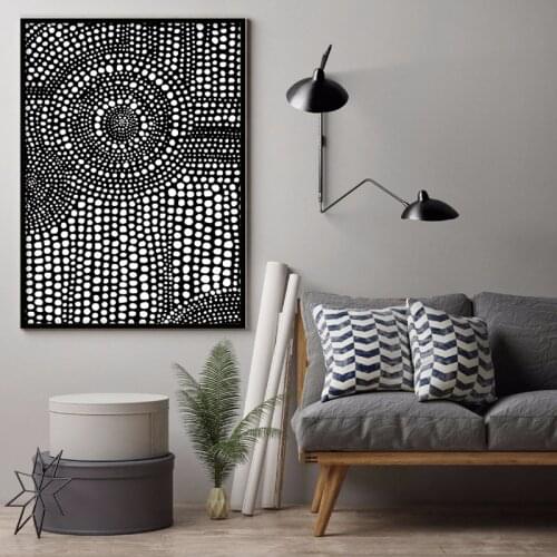Abstract Black White Dot Sequence Wall Art Canvas Painting And Prints Nodic Poster For LivingRoom Bedroom Home Decor