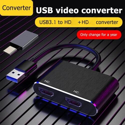 USB 3.0 to Dual HDMI-compatible Triple Display Adapter USB C Converter USB Docking for MacBook Air 13 Surface Pro 4 Display Port