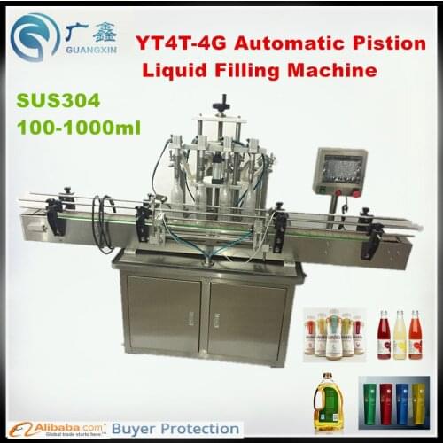 Airtac Pneumatic YT4T-4G Automatic Liquid filling machine,cosmetic Liquid filling machine(100-1000ml ,automatic piston filler
