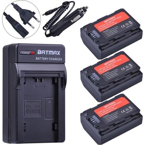 3pcs 2280mAh NP-FZ100 NP FZ100 Camera Battery +Car Charger+EU plug for Sony Alpha9,Sony A9,Sony Alpha9R,Sony A9R Cameras