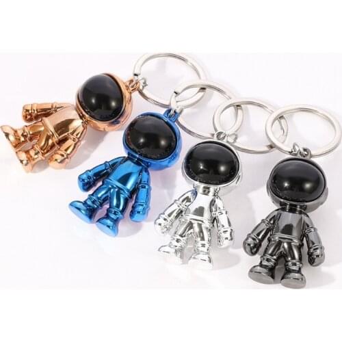 ANGELADY Fashion Handmade 3D Astronaut Space Robot Spaceman Keychain Creative Backpack Purse Charm Keyring Gift for Women Men