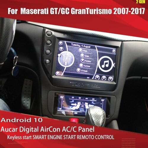 AuCAR 9" The Android system Car Radio for Maserati GT/GC GranTurismo 2007-2017 2 gen multimedia Stereo Keyless start AC panel