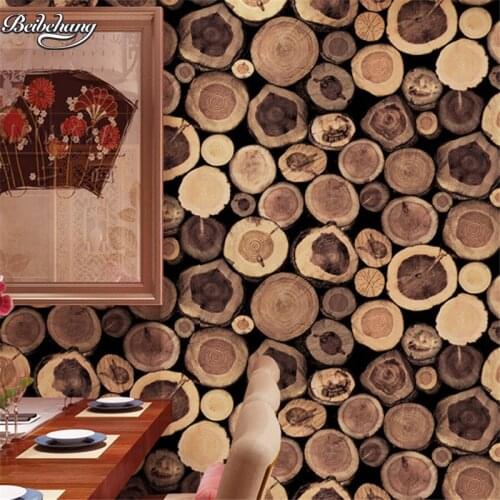 Beibehang antique imitation of the original ecological imitation wood bar restaurant ring teapot wallpaper realistic wallpaper