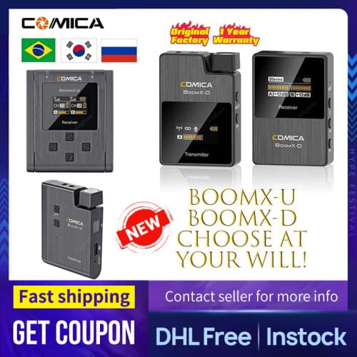 Comica BoomX-D BoomX-U Wireless Digital Microphone 2.4GHz Transmitter Kit Mini Microphone Receiver On-Camera PK RODE