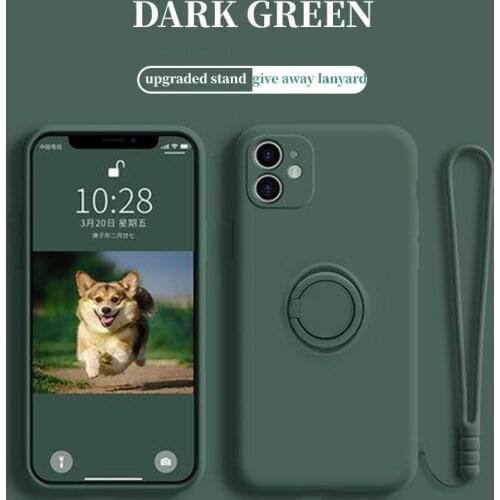 LS Mobile Phone Case for iPhone11Pro Candy Color Couples Soft Silione Cover for Apple SE2 11Pro MAX x Bracket Ring Magnetic Case