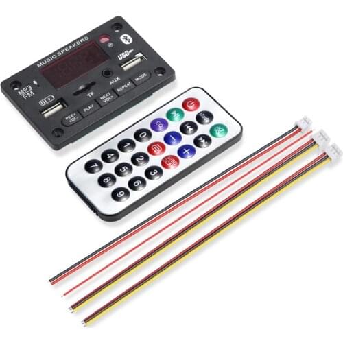 Bluetooth MP3 Decoder Audio Board DC 5V 12V USB Power Supply TF FM Radio MP3 Player For Car Music Speaker+Remote Control