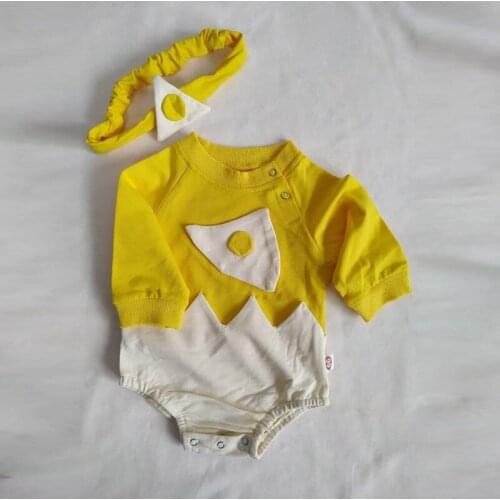 New 2020 Spring Nnew Baby Clothing Egg Style Infant Girls Bodysuits Full Sleeve Baby One Piece With Headband