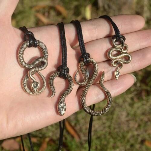 Gold Silver Snake Design Necklace 3D animal reptile pendant snake charm jewelry