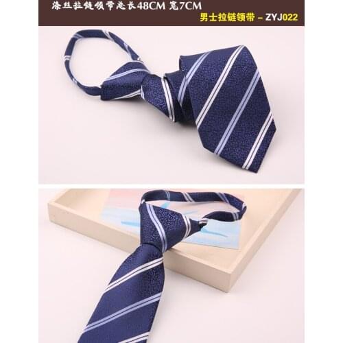 Formal suit business black blue wedding groom convenient easy pull lazy pull tie male 7CM