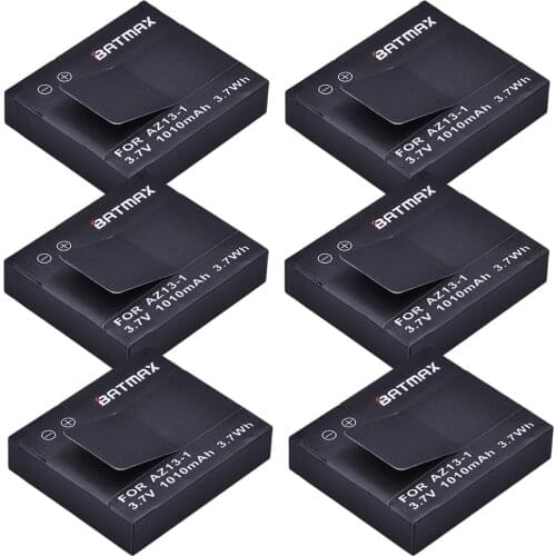 For 6Pcs Xiaomi Yi Battery AZ13-1 Rechargeable Li-ion Battery Akku 1010mAh for Xiaomi Yi XiaoYi Sports Action Camera DV Cam