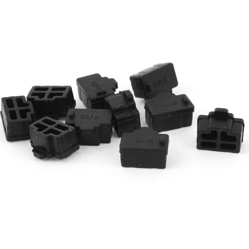 Ethernet Hub Port RJ45 Anti Dust Cover Cap Protector Plug 10Pcs Black-Hot