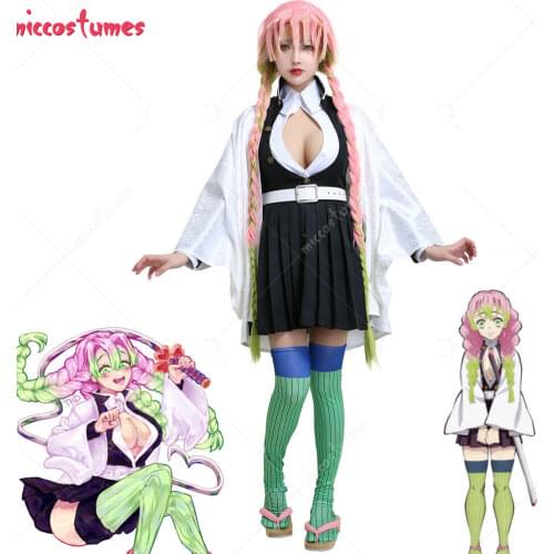 Demon Slayer Kimetsu no Yaiba Demon Slayer Team Costume Kanroji Mitsuri Cosplay Costume