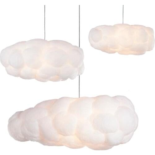 Creative Wonderful Clouds Pendant Lights for Living Room Bedroom Childrens Room Princess House Cotton Cloud Lamp Kids Light Led