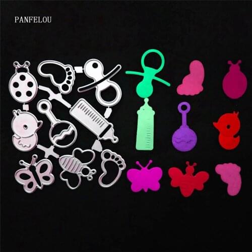 PANFELOU Metal craft Baby bottle toys paper die cutting dies for Scrapbooking/DIY Easter wedding Halloween cards
