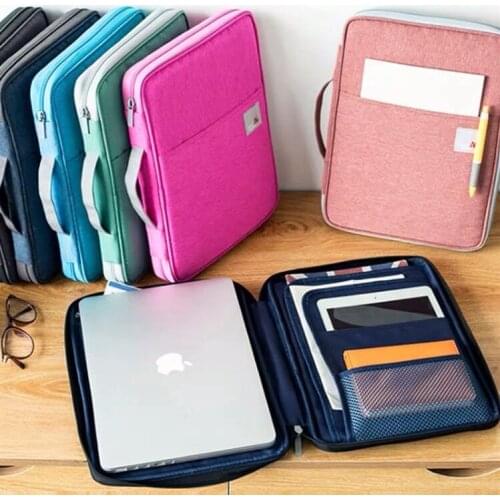 Multifunctional Waterproof A4 Document Storage Bag Desk Fille Folder Organizer Case Business Laptop Zipper Bag For Men Women
