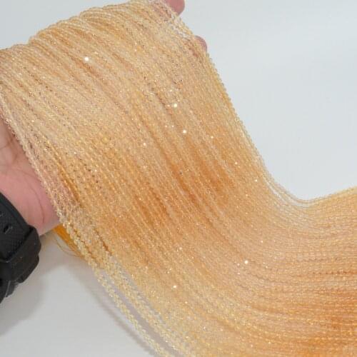 Natural Citrine Faceted Round Beads 3.5mm , Selected Color