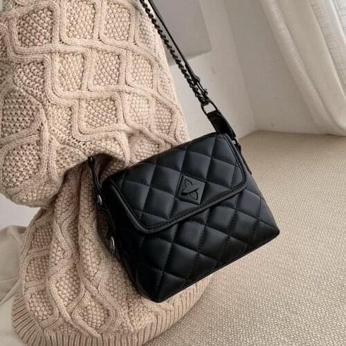 New Trendy Fashion Rhombus Chain Shoulder Messenger Bag All -match Small Flap women Bags