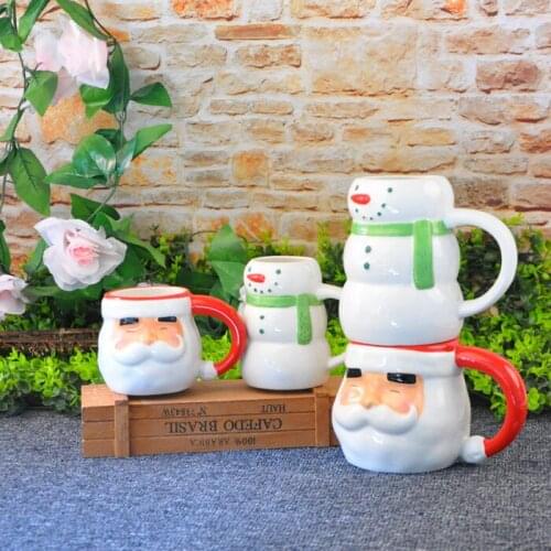 New Creative European Ceramic Santa Claus Coffee Cup Santa Claus Snowman Cup. Mug